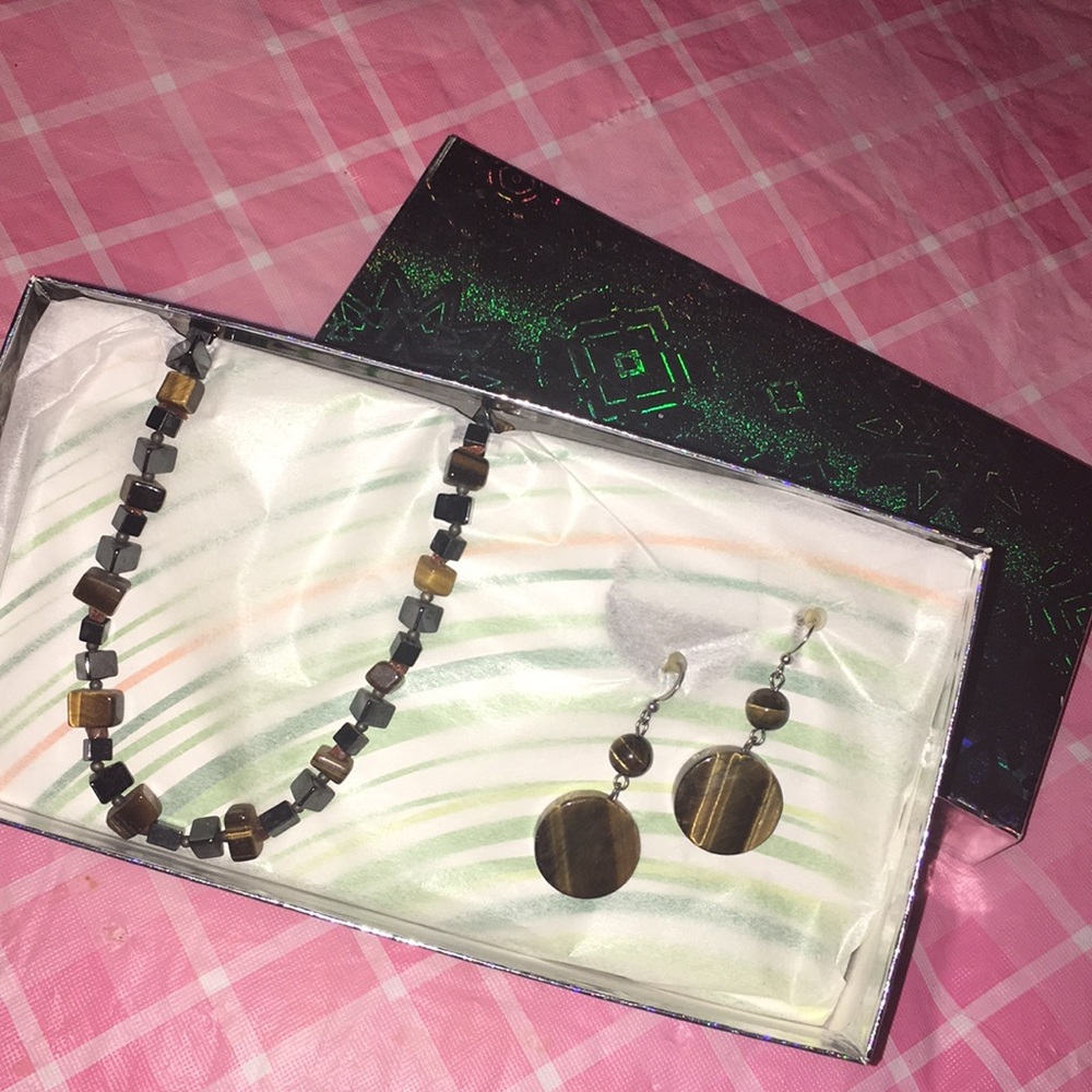 🎈SALE🎈☘️#51. 2-PC.”GENUINE🐯TIGERS EYE” SET☘️